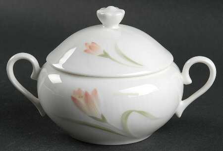 Pink Crocus Sugar Bowl & Lid