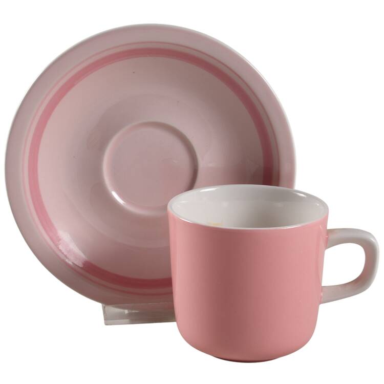 Pink Frost Flat Cup & Saucer Set