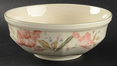 Pink Iris 8" Round Vegetable Bowl