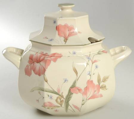Pink Iris Tureen &  Lid
