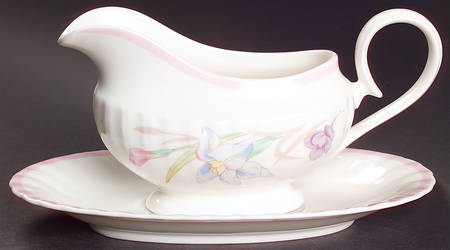 Pink Melody Gravy Boat & Underplate