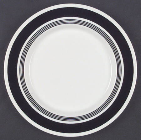 Pinstripe Black Salad Plate