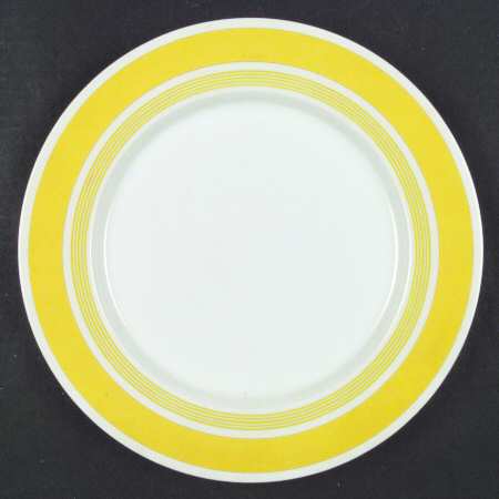Pinstripe Yellow Dinner Plate