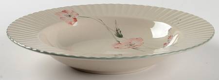 Pink Poppy Large Rim Soup Bowl