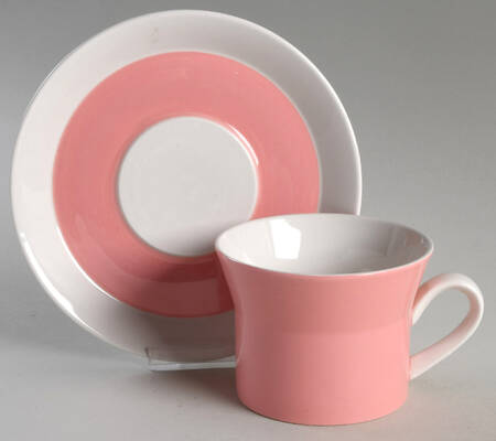 Pink Ribbon Flat Cup & Saucer Set