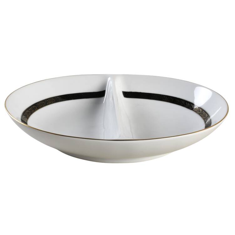Plaza 10" Oval Divided Vegetable Bowl by Mikasa
