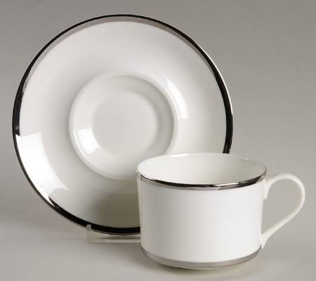 Platinum Flat Cup & Saucer Set