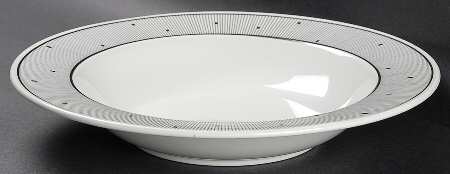 Pleats Black Large Rim Soup Bowl