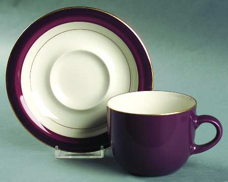Plum Flat Cup & Saucer Set