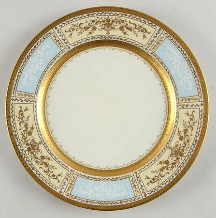 Pompadour Blue (Gold & White Flrs) Dinner Plate