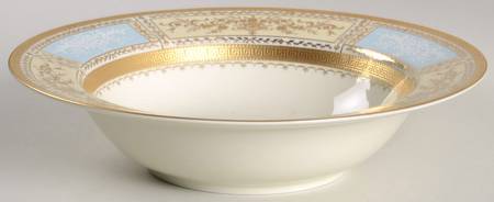 Pompadour Blue (Gold & White Flrs) 9" Round Vegetable Bowl