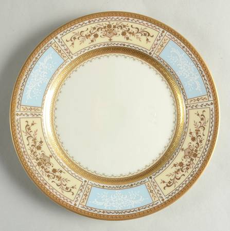 Pompadour Blue (Gold & White Flrs) Salad Plate