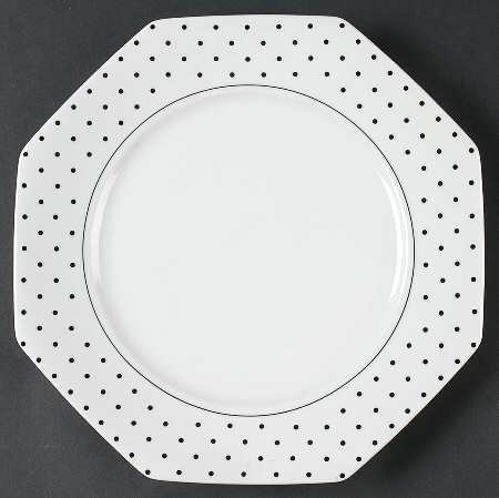 Polka Dots Black 11" Chop Plate (Round Platter)