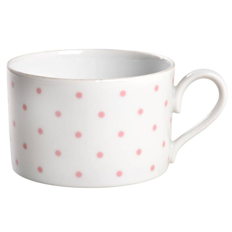 Polka Dots Pink Flat Cup