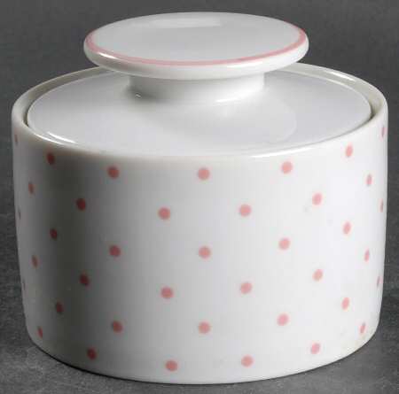 Polka Dots Pink Sugar Bowl & Lid