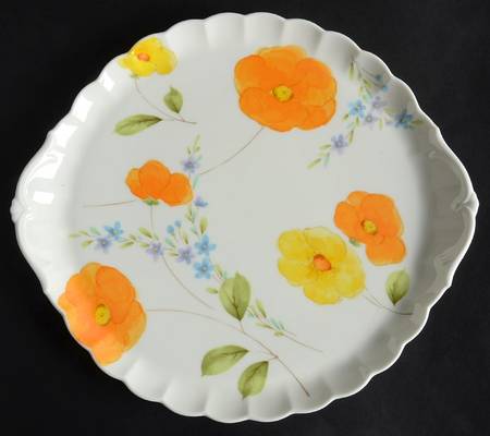 Poppy Love Handled Cake Plate
