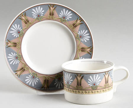 Pompeii Flat Cup & Saucer Set