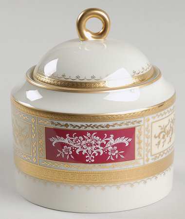 Pompadour Ruby Sugar Bowl & Lid