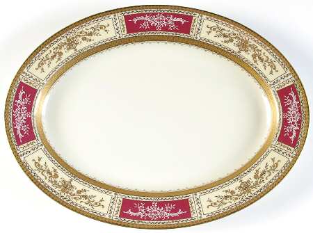 Pompadour Ruby 14" Oval Serving Platter