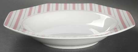 Preppie Pink Rim Soup Bowl by Mikasa