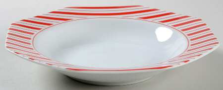 Preppie Red Rim Soup Bowl