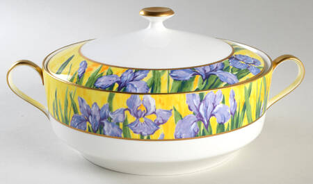 Purple Iris Round Covered Vegetable