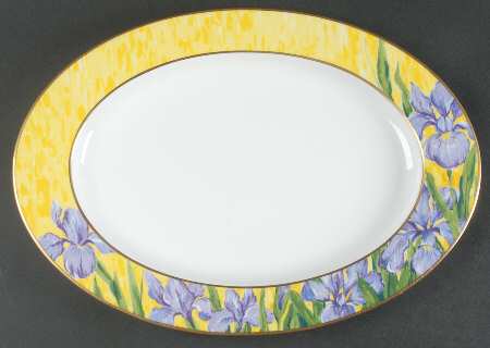 Purple Iris 15" Oval Serving Platter