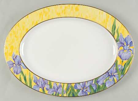 Purple Iris 14" Oval Serving Platter