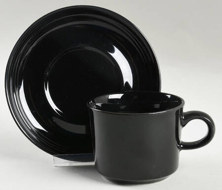 Rainbow Black Marble Flat Cup & Saucer Set