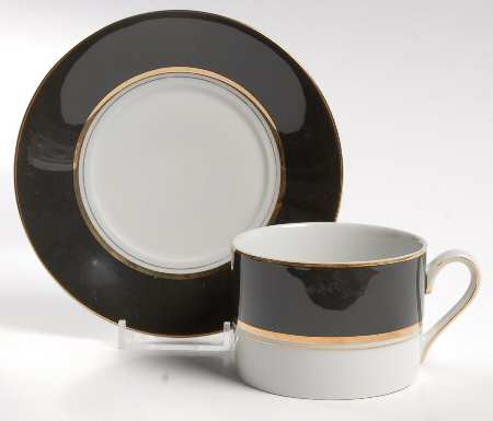 Raven Black Flat Cup & Saucer Set