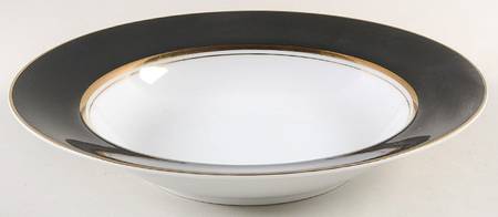 Raven Black Rim Soup Bowl