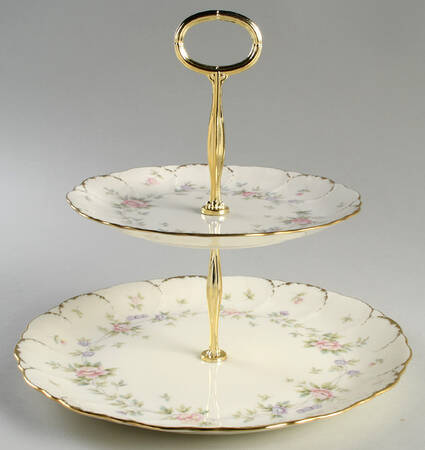 Remembrance 6 5/8"-10"  2 Tiered Serving Tray (Dp, Sp) HC