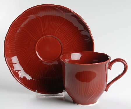 Red Orchid Flat Cup & Saucer Set