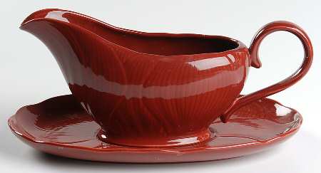 Red Orchid Gravy Boat & Underplate