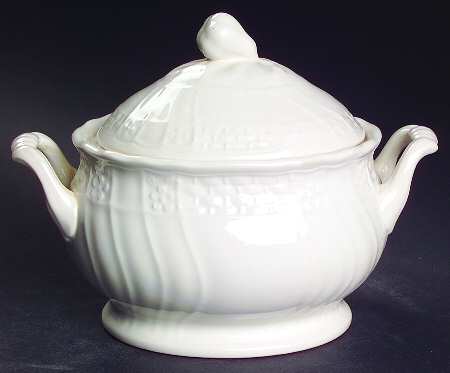 Renaissance White Sugar Bowl & Lid