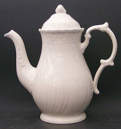Renaissance White Coffee Pot & Lid