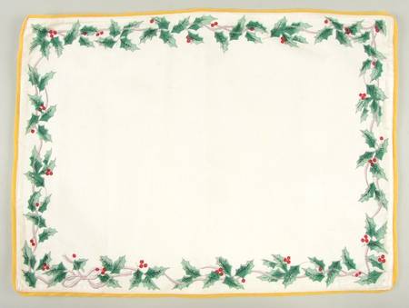 Ribbon Holly Rectangular Cloth Placemat