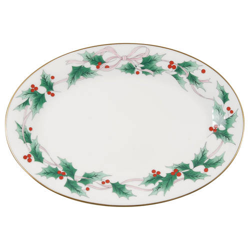 Ribbon Holly Butter Tray