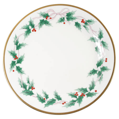 Ribbon Holly 12" Chop Plate (Round Platter)