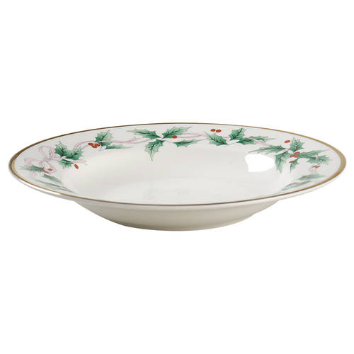 Ribbon Holly Rim Soup Bowl