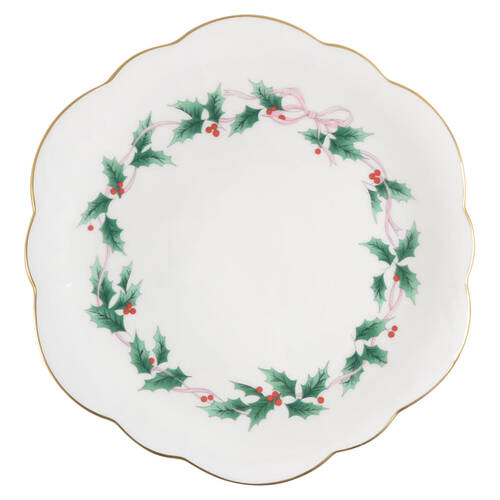Ribbon Holly Wellington Canape Plate