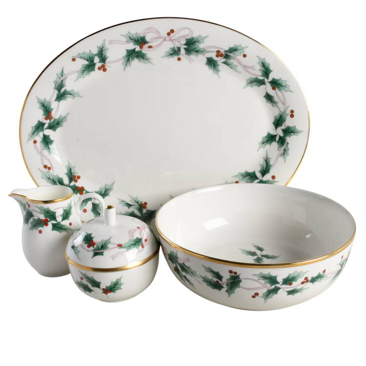 Ribbon Holly 5 Piece Hostess Set