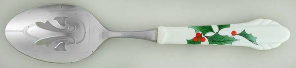 Ribbon Holly Pierced Tablespoon (Serving Spoon)