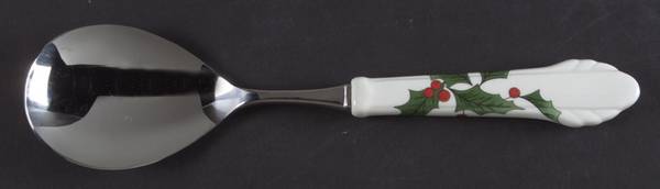 Ribbon Holly Salad Serving Spoon with Stainless Bowl