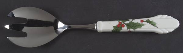 Ribbon Holly Salad Serving Fork with Stainless Prongs