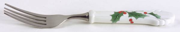 Ribbon Holly Dinner Fork (7 1/2" or Larger)