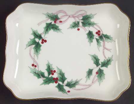 Ribbon Holly Large Chelsea Tray