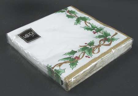 Ribbon Holly Unopened Package of Napkins