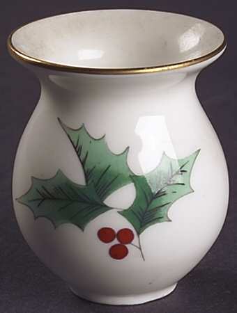 Ribbon Holly Mini Bud Vase by Mikasa