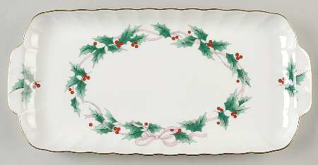 Ribbon Holly Large Sandwich Tray